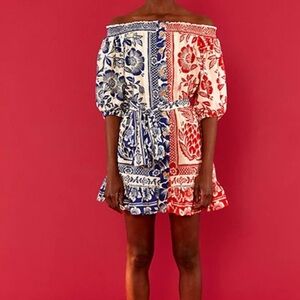 Farm Rio Mixed Pineapple Garden Mini Dress